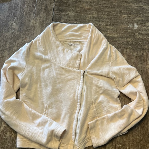 Loft off white/beige casual jacket with asymmetrical zipper - Picture 10 of 10